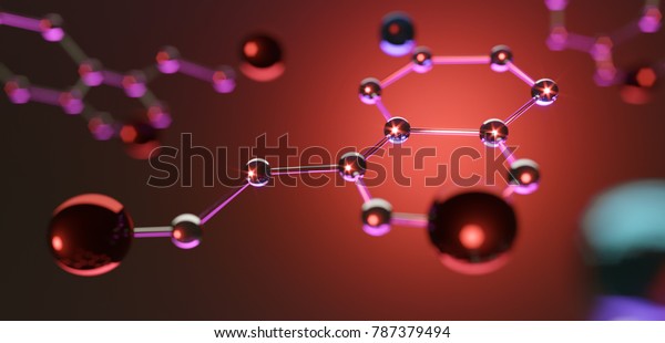 3d illustration. Model of serotonin molecule,\
Hormone of Happiness.