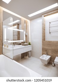 3d illustration modern bathroom, design, interior
 - Shutterstock ID 1205451019