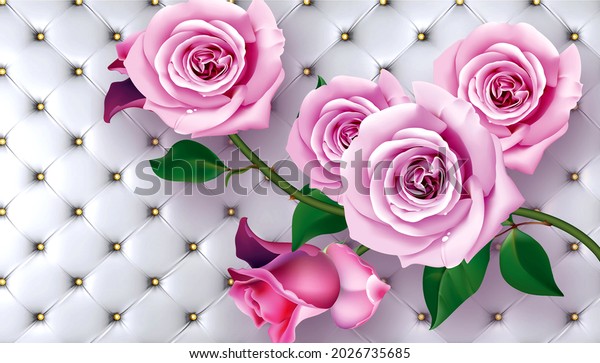 3D illustration modern rose background. Luxurious abstract art digital for wallpaper
