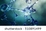 3d illustration of molecule model. Science background with molecules and atoms

