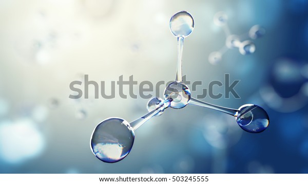 分子モデルの3dイラスト 分子と原子を持つ科学の背景 のイラスト素材 503245555