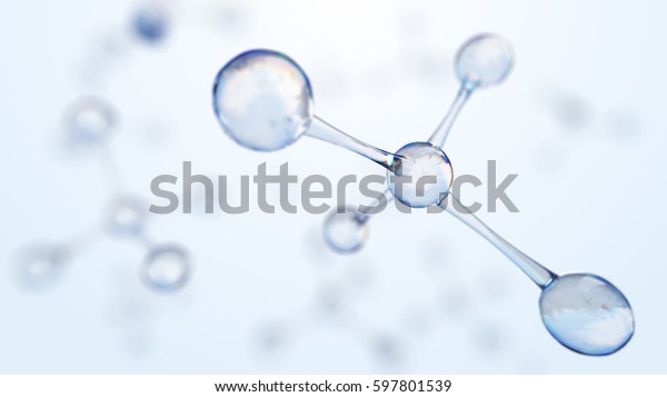 分子モデルの3dイラスト 分子と原子を持つ科学または医学の背景 のイラスト素材