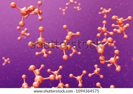 3d illustration of molecule models. Science background with molecules.