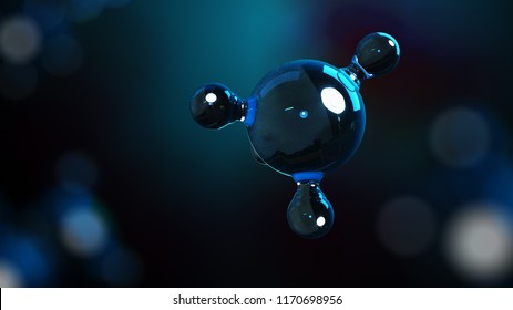 3D Illustration Molecules. Atoms Bacgkround. Medical Background. Molecular Structure At The Atomic Level