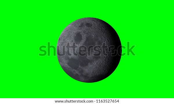 3d\
illustration of Moon with chroma key\
background