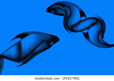 3d Illustration Of A Moray Eel And A Golden Fish Swimming Quietly