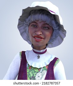 3d Illustration Of A Mother Goose Granny Character Portrait