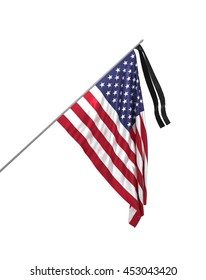 3d Illustration Mourning Flag Usa Honoring Stock Illustration 453043420