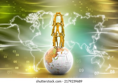 3d illustration of a multiuse Global communication. Teamwork Business concept - Shutterstock ID 2179239689