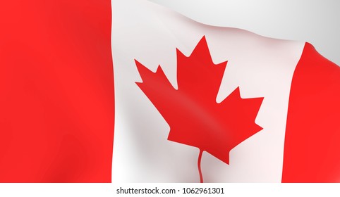 3d Illustration National Flag Canada Waving Stock Illustration ...