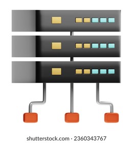 3D Illustration Network Icons, Proxy Server