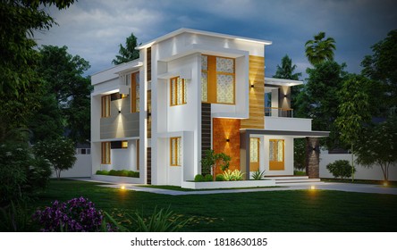 3d Digital Illustration House Elevation Stock Illustration 1727803150 ...