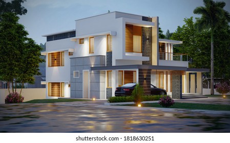 3d Illustration Newly Built Luxury Home Stock Illustration 1818630251 ...