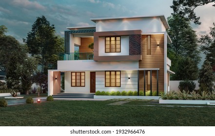 3d Illustration Newly Built Luxury Home Stock Illustration 1932966476 ...