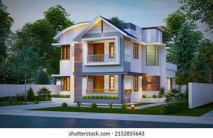 3d Illustration Of A Newly Built Luxury Home