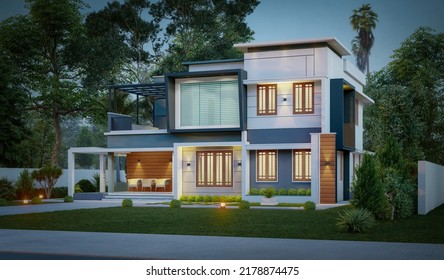 3d Illustration Newly Built Luxury Home Stock Illustration 2178874475 ...