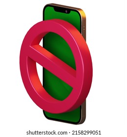 3d Illustration Of No Smartphone Allowed Icon