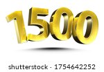 3D illustration Numbers 1500 Gold isolated on a white background.(with Clipping Path)