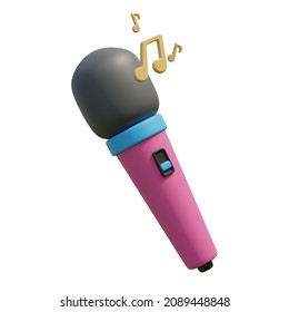 3D illustration or 3D object render of microphone music - Powered by Shutterstock