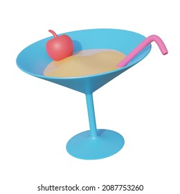 3D Illustration Or 3D Object Render Of Party Drink