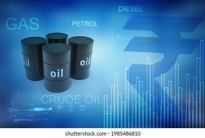 3D Illustration Oil Price Index Oil Price