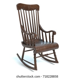 3d Illustration Of An Old Rocking Chair