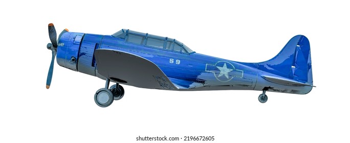 3d Illustration Of A Old War Plane In The Sky