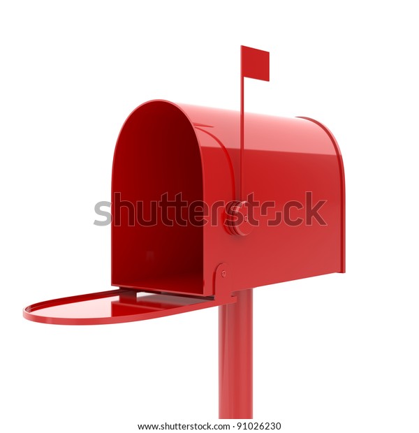 3d Illustration Opened Red Mailbox Stock Illustration 91026230