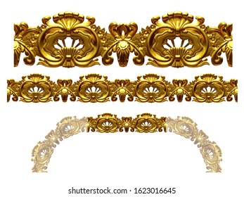 3d illustration ornament. Straight segment. Combinable with a fourtyfive or ninety degree curve version. Search term Munich
