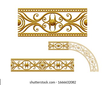 3d illustration ornament. Straight segment. Combinable with a fourtyfive or ninety degree curve version. Search term Frank