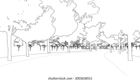 3D Illustration Of Outdoor Park