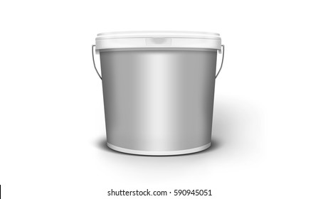 3d Illustration Paint Bucket Isolated On White