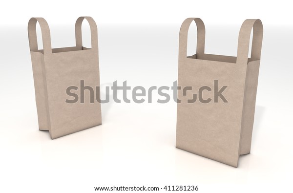 3d Illustration Paper Bag Made Brown Stock Image Download Now