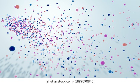 3D illustration of particles in the sky