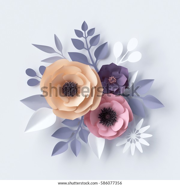 3dイラスト パステル紙の花 祝日の花柄の背景 イースター背景 母日のグリーティングカード のイラスト素材