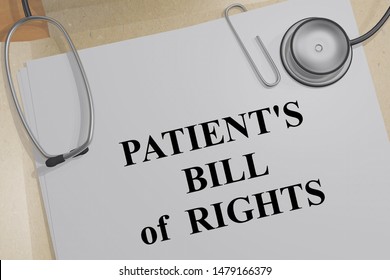 3D Illustration Of PATIENT'S BILL Of RIGHTS Title On A Medical Document