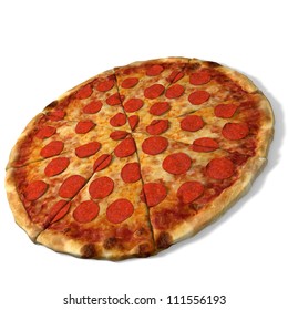 3d Illustration Of A Pepperoni Pizza