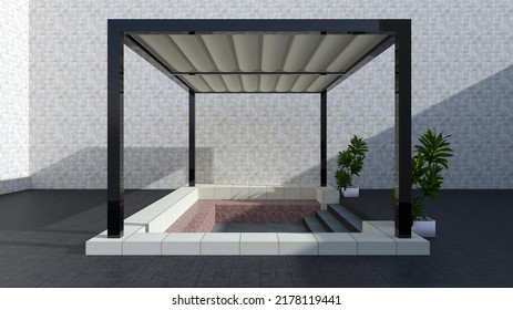 3d Illustration Photos Of Aluminum Pool Shade 