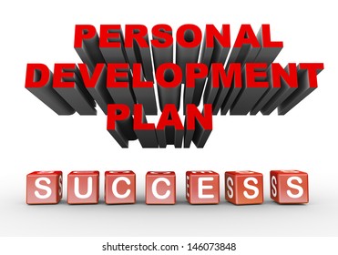 3d Illustration Of Phrase Personal Development Plan And Success