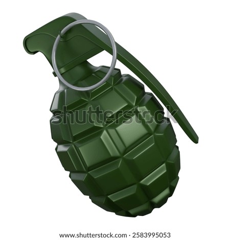 3d illustration of pineapple grenade, Iconic MK2 pineapple grenade with rugged texture, tactical details, and combat realism, perfect for military-themed visuals