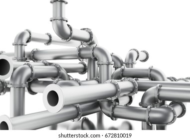 3d Illustration Pipe System Isolated White Stock Illustration 672810019 ...