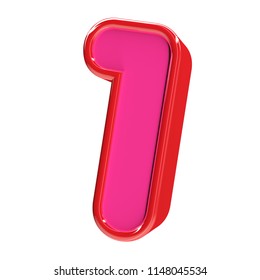 3d Illustration Plastic Red Number 1 Stock Illustration 1148045534 ...