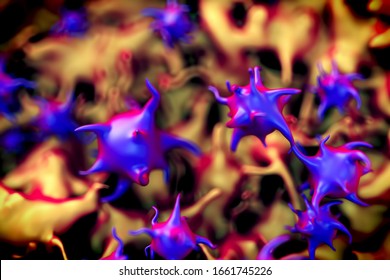 3d illustration - Platelets in the blood stream