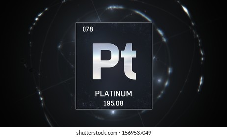 3d Illustration Platinum Element 78 Periodic Stock Illustration ...