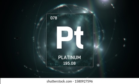 3d Illustration Platinum Element 78 Periodic Stock Illustration ...