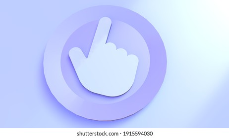3D Illustration of a Play cursor button in Purple 