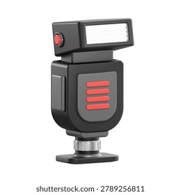3D illustration of a professional camera flash speedlight