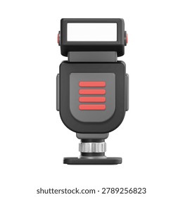 3D illustration of a professional camera flash speedlight