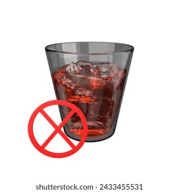 3d illustration of prohibited drinking while fasting. suitable for Ramadan