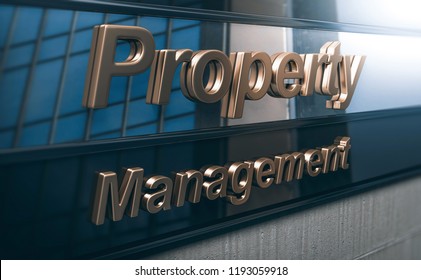 3D Illustration Of Property Management Company Facade